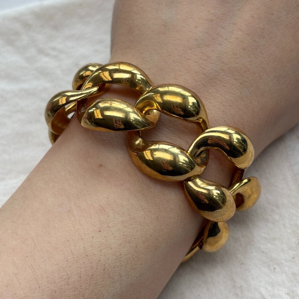 Vintage Chunky Goldtone Link Bracelet